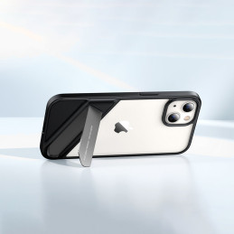 
Tvirtas dėklas su gelio rėmeliu ir stovu iPhone 13, juodas
