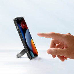 
Tvirtas dėklas su gelio rėmeliu ir stovu iPhone 13, juodas
