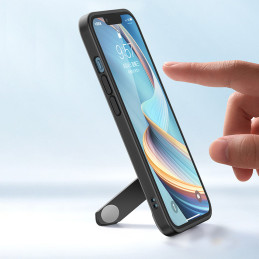 
Tvirtas dėklas su gelio rėmeliu ir stovu iPhone 13, juodas
