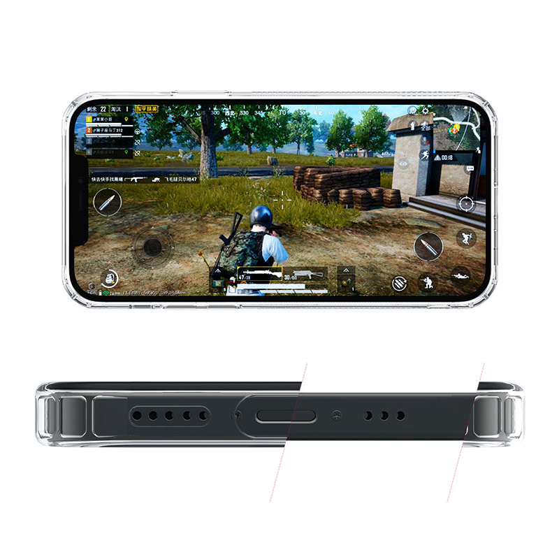 Dėklas iPhone 13 Pro Max, gelinis dangtelis, skaidrus