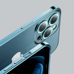 
Dėklo dangtelis skirtas iPhone 13 Pro, korpusas su sidabriniu metaliniu rėmeliu
