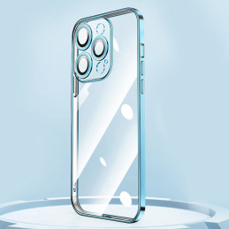 
Dėklo dangtelis skirtas iPhone 13 Pro, korpusas su sidabriniu metaliniu rėmeliu
