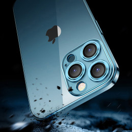 
Dėklo dangtelis skirtas iPhone 13 Pro, korpusas su sidabriniu metaliniu rėmeliu
