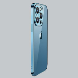 
Dėklo dangtelis skirtas iPhone 13 Pro, korpusas su sidabriniu metaliniu rėmeliu
