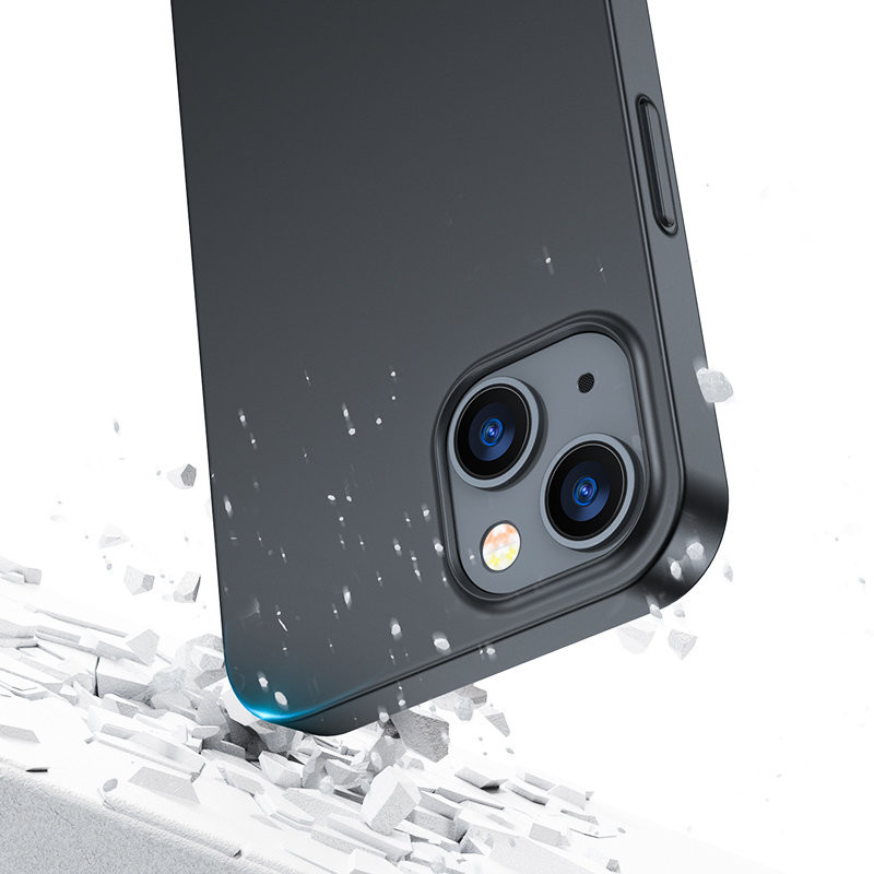 Dėklo dangtelis iPhone 13, galinis ir priekinis korpusas + grūdintas stiklas, juodas