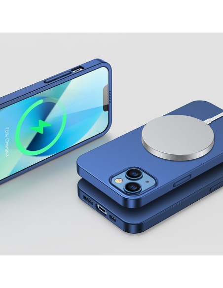 
Dėklo dangtelis iPhone 13, galinis ir priekinis korpusas + grūdintas stiklas, mėlynas
