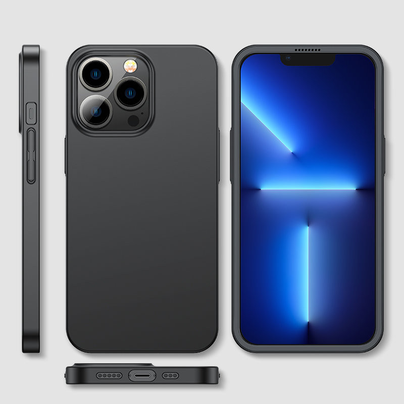 
Dėklo dangtelis skirtas iPhone 13 Pro Max, galinis ir priekinis dangtelis + grūdintas stiklas, juodas
