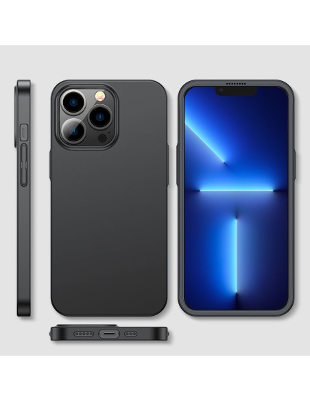 
Dėklo dangtelis skirtas iPhone 13 Pro Max, galinis ir priekinis dangtelis + grūdintas stiklas, juodas
