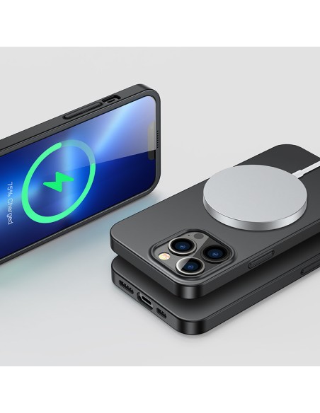 
Dėklo dangtelis skirtas iPhone 13 Pro Max, galinis ir priekinis dangtelis + grūdintas stiklas, juodas
