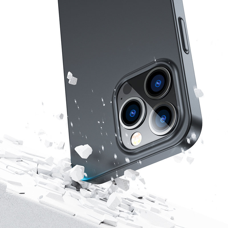 Dėklo dangtelis iPhone 13 Pro, galinis ir priekinis dangtelis + grūdintas stiklas, juodas