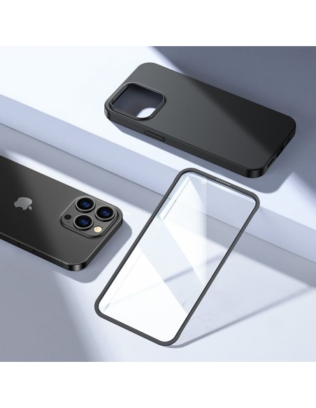 Dėklo dangtelis iPhone 13 Pro, galinis ir priekinis dangtelis + grūdintas stiklas, juodas
 
Dėklo dangtelis iPhone 13 Pro, galinis ir priekinis dangtelis + grūdintas stiklas, juodas
