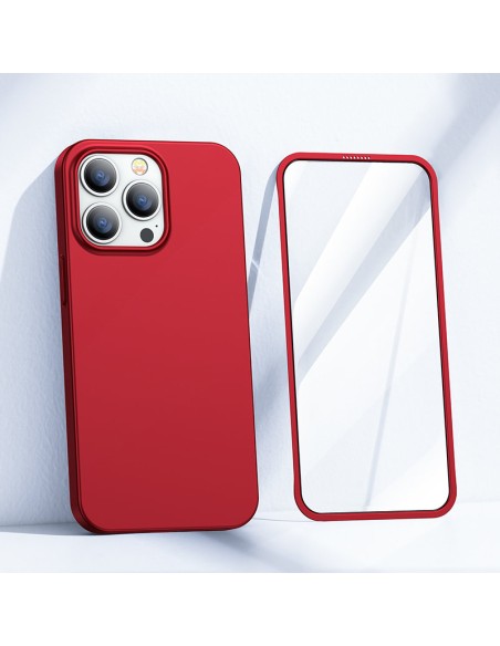 Dėklas iPhone 13 Pro, galinis ir priekinis dangtelis + grūdintas stiklas, raudonas
 
Dėklas iPhone 13 Pro, galinis ir priekinis dangtelis + grūdintas stiklas, raudonas