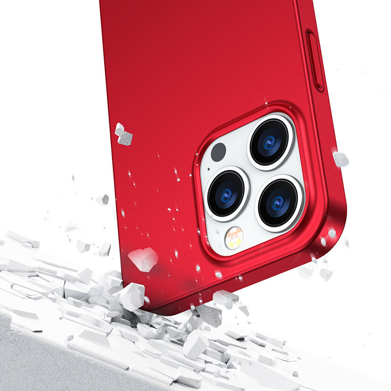 Dėklas iPhone 13 Pro, galinis ir priekinis dangtelis + grūdintas stiklas, raudonas