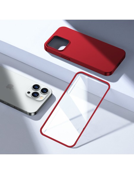 Dėklas iPhone 13 Pro, galinis ir priekinis dangtelis + grūdintas stiklas, raudonas
 
Dėklas iPhone 13 Pro, galinis ir priekinis dangtelis + grūdintas stiklas, raudonas