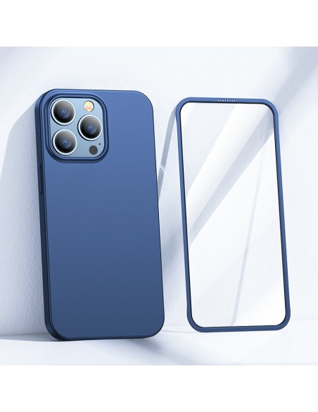 Dėklas iPhone 13 Pro, galinis ir priekinis dangtelis + grūdintas stiklas, mėlynas
 
Dėklas iPhone 13 Pro, galinis ir priekinis dangtelis + grūdintas stiklas, mėlynas