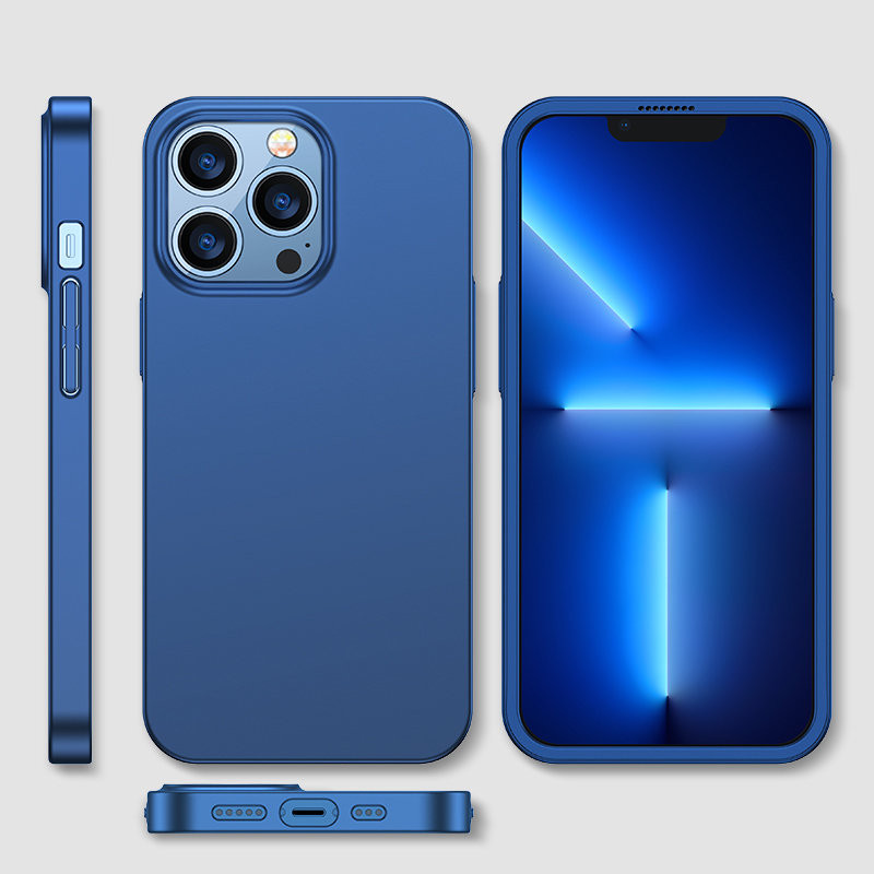 Dėklas iPhone 13 Pro, galinis ir priekinis dangtelis + grūdintas stiklas, mėlynas