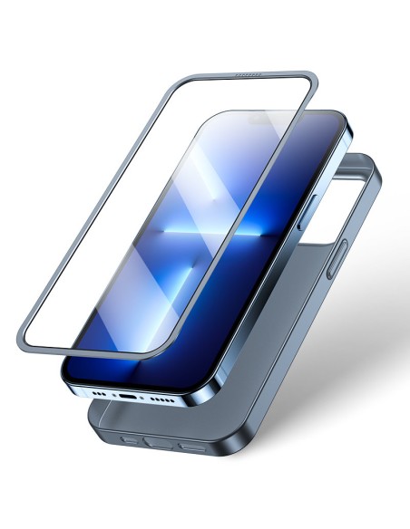 Dėklo dangtelis iPhone 13 Pro, galinis ir priekinis dangtelis + grūdintas stiklas, pilkas
 
Dėklo dangtelis iPhone 13 Pro, galinis ir priekinis dangtelis + grūdintas stiklas, pilkas