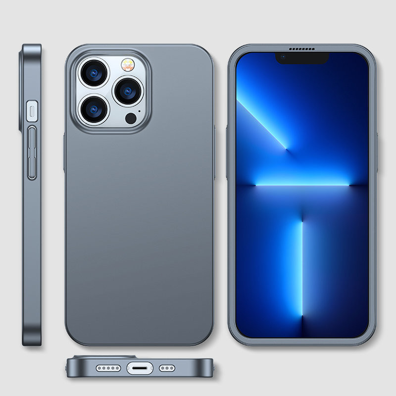 Dėklo dangtelis iPhone 13 Pro, galinis ir priekinis dangtelis + grūdintas stiklas, pilkas