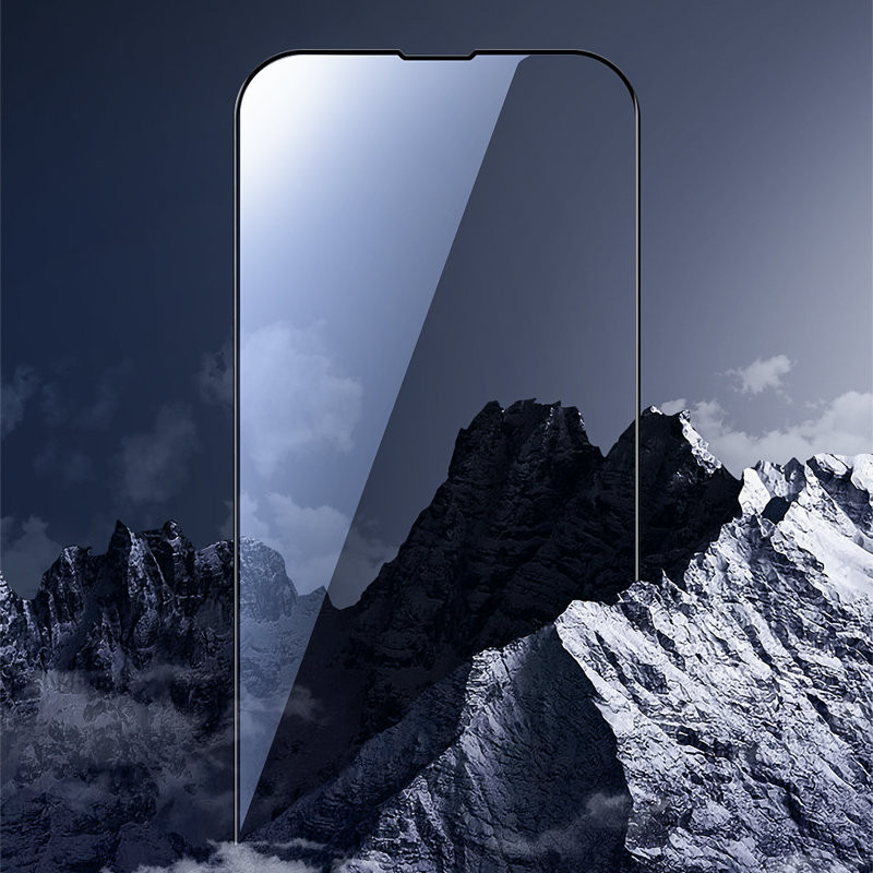 Viso ekrano grūdintas stiklas skirtas iPhone 13 Pro Max su Knight 2.5D TG rėmeliu juodu