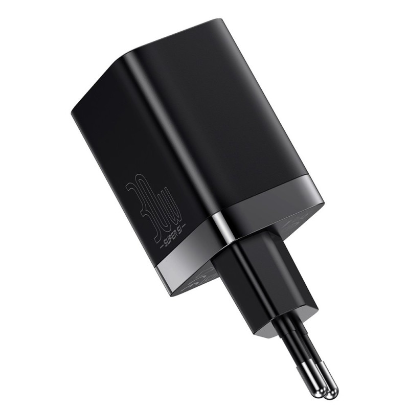 Greitas USB įkroviklis USB-C 30W PD QC Super Si Pro juodas