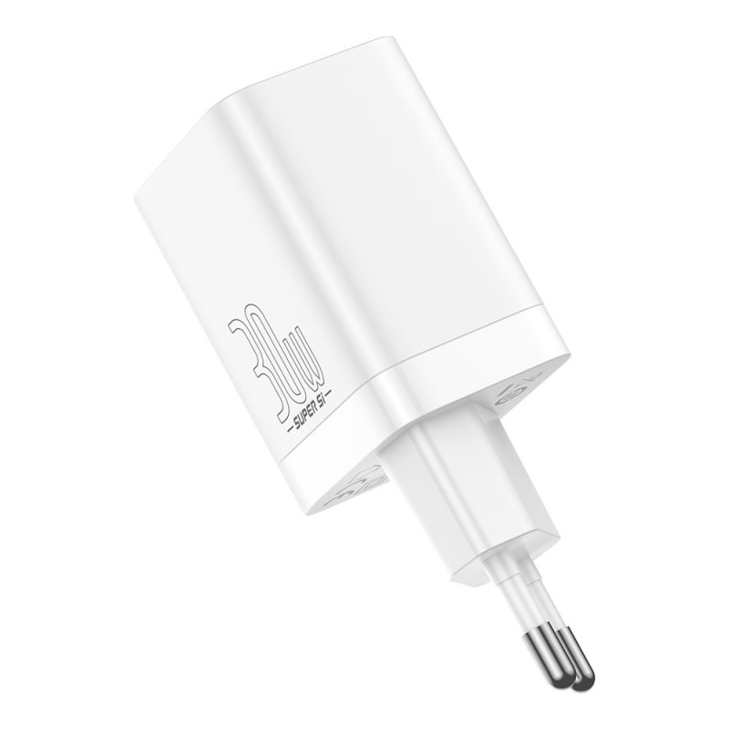 Greitas USB įkroviklis USB-C 30W PD QC Super Si Pro balta