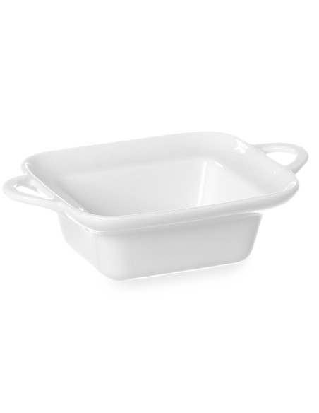 Stačiakampė kepimo indas su rankenomis 100x140x45mm baltas porcelianas - Hendi 784105