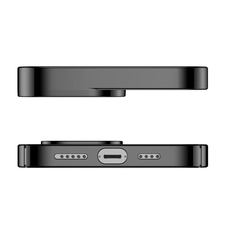 Skaidrus dangtelis iPhone 13 Pro Max Glitter Case juodas