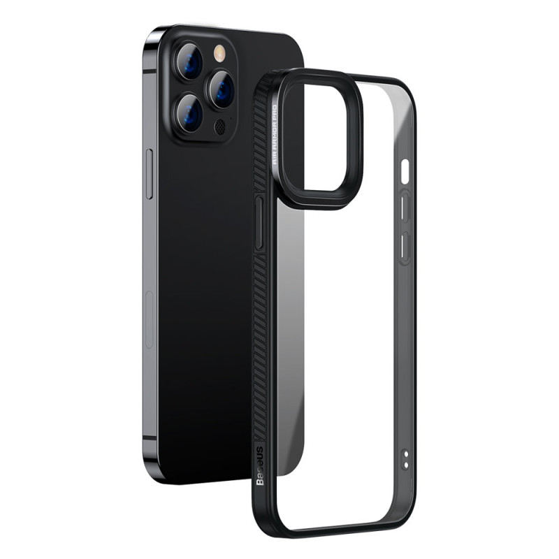 Šarvuotas atsparus dėklas iPhone 13 Pro Max su gelio rėmeliu, juodas