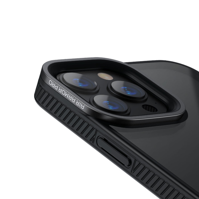 Šarvuotas atsparus dėklas iPhone 13 Pro Max su gelio rėmeliu, juodas