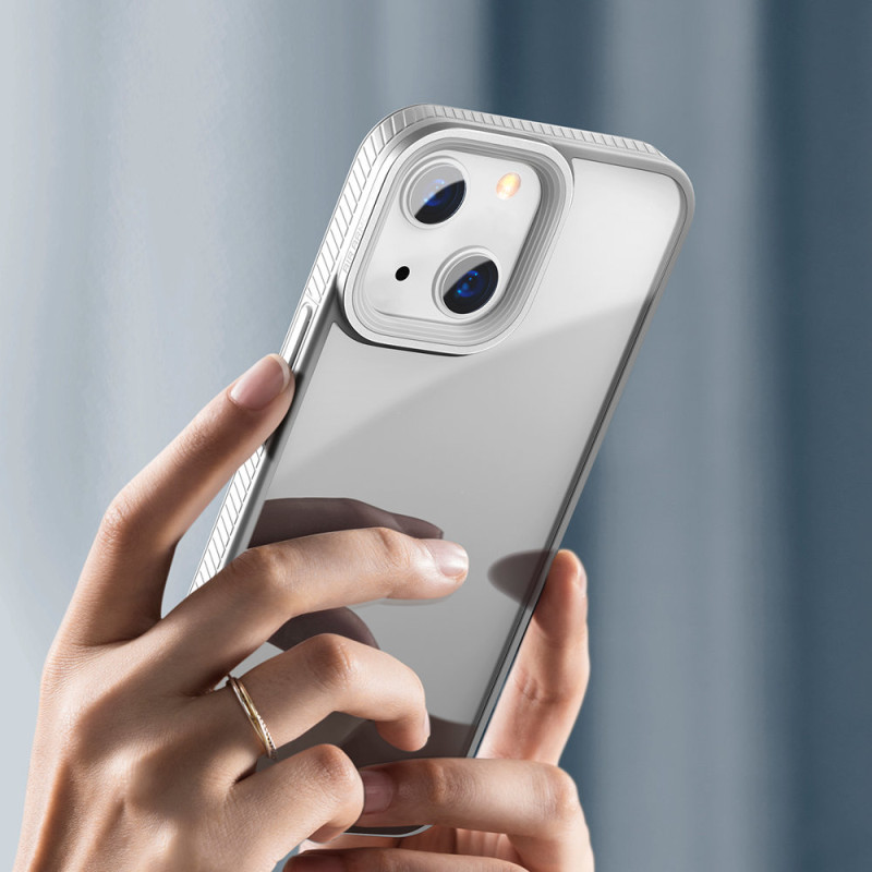 Šarvuotas, atsparus dėklas iPhone 13 su pilku gelio rėmeliu