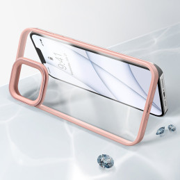 
Šarvuotas atsparus dėklas iPhone 13 Pro su rausvu gelio rėmeliu
