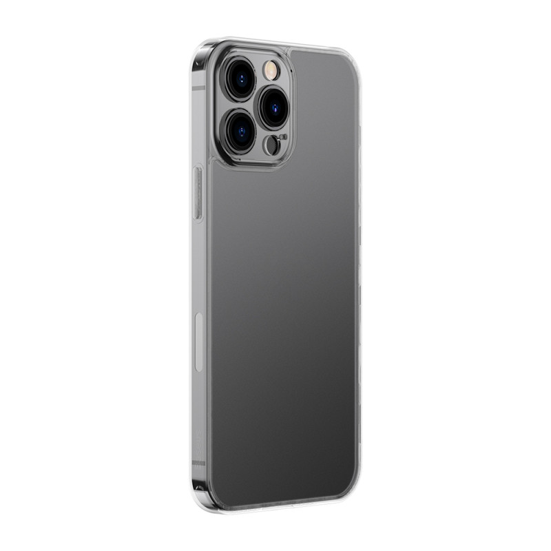 Dėklo dangtelis skirtas iPhone 13 Pro Max, standus korpusas su skaidriu gelio rėmu