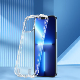 
Dėklas iPhone 13, šarvuotas korpusas su kabliukais, skaidrus stovas
