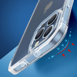 
Dėklas iPhone 13 Pro, šarvuotas korpusas su kabliukais, skaidrus stovas
