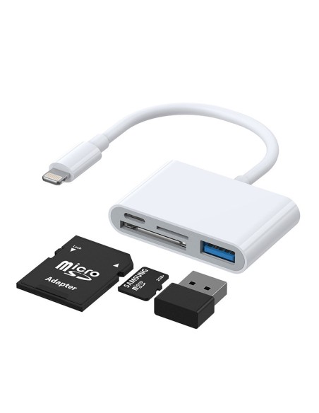 HUB kortelių skaitytuvo adapteris iPhone OTG Lightning - USB SD TF kortelių skaitytuvas baltas
 
HUB kortelių skaitytuvo adapteris iPhone OTG Lightning - USB SD TF kortelių skaitytuvas baltas