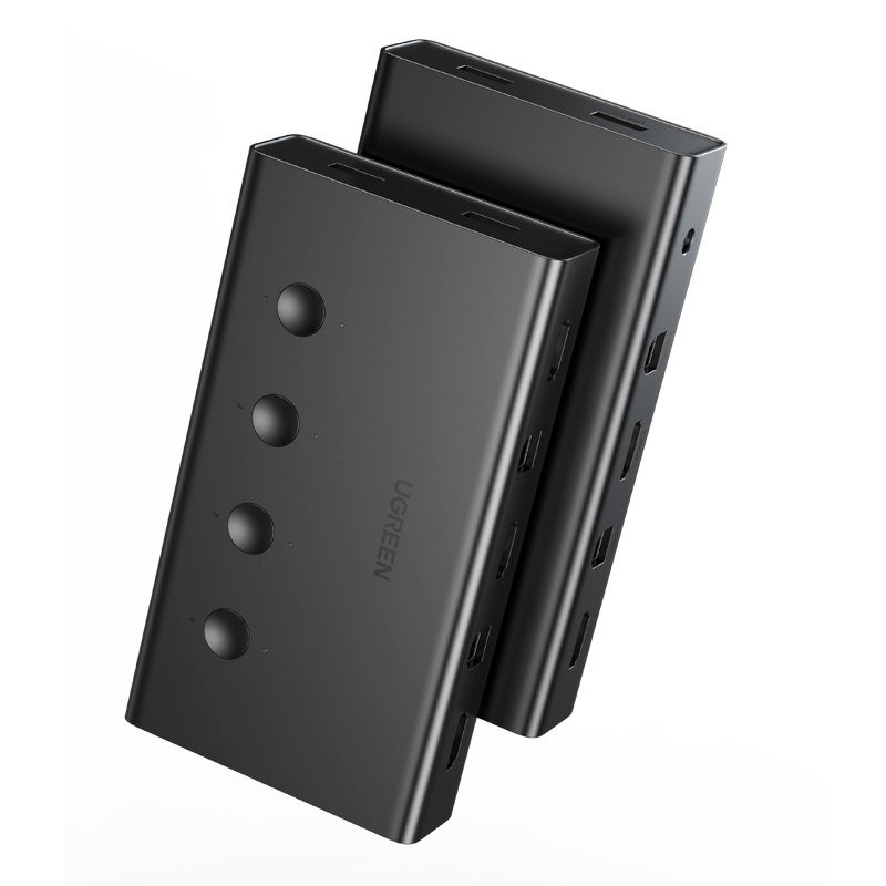 KVM Switch Klaviatūra Vaizdo pelė 4x HDMI 4x USB 4x USB-B juoda