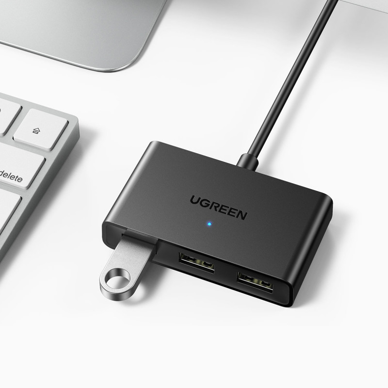 Jungiklio adapterio perjungimo dėžutė USB 2 įėjimai - 3 išėjimai juodi