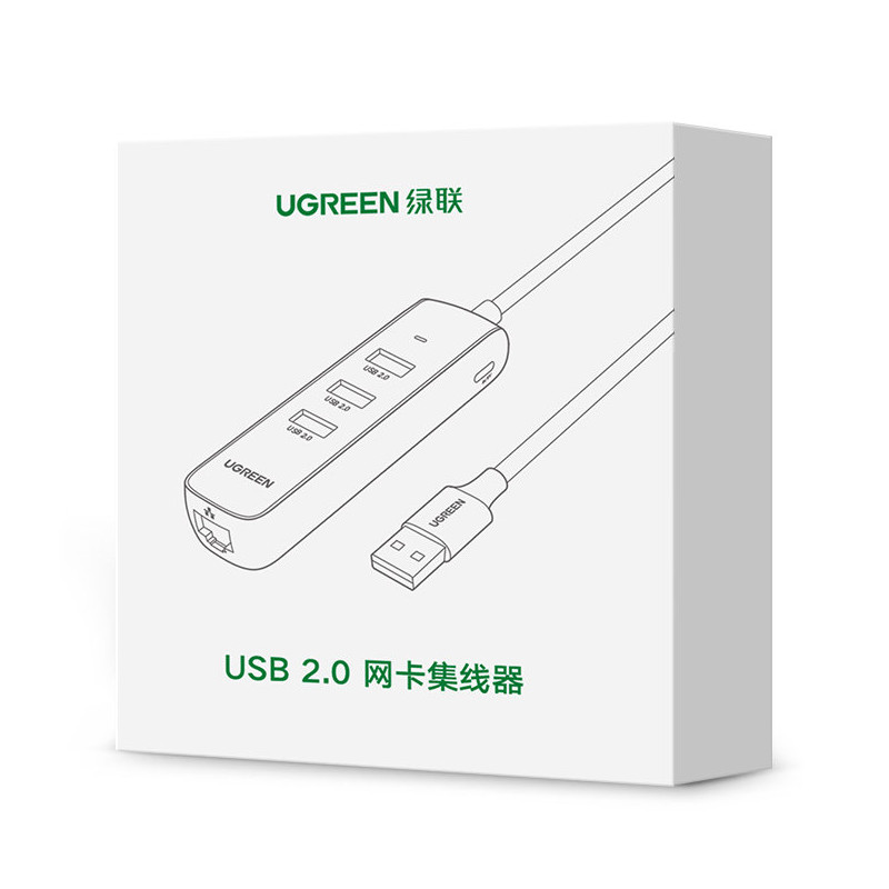 USB skirstytuvo adapteris - Ethernet RJ45 3x USB juodas