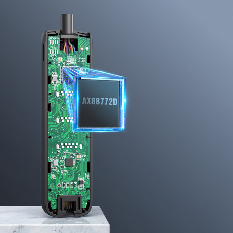 USB skirstytuvo adapteris - Ethernet RJ45 3x USB juodas