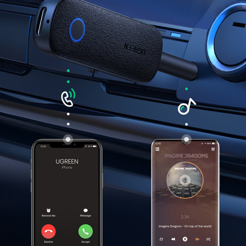 Imtuvo siųstuvas Bluetooth mini lizdas 3,5 mm juodas