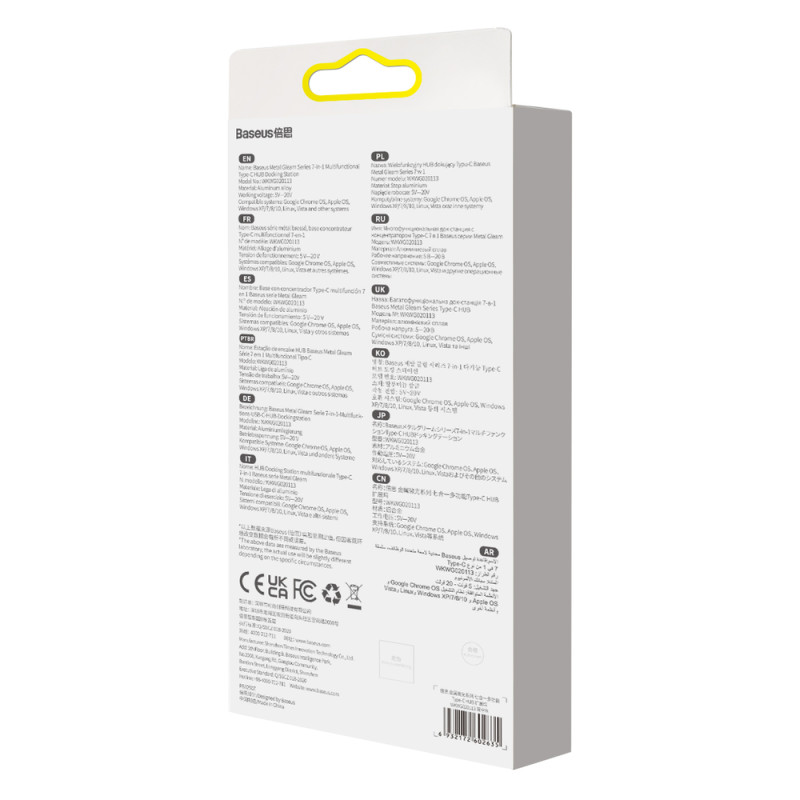 Daugiafunkcis HUB USB 7in1 C tipo HDMI TF PD kortelių skaitytuvas pilkas