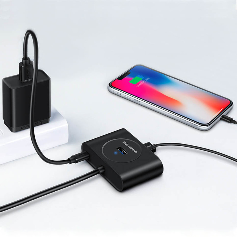 Daugiafunkcis HUB USB prievado skirstytuvas – 4x USB 3.0 1m baltas