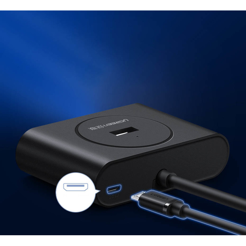 Daugiafunkcis HUB USB prievado skirstytuvas – 4x USB 3.0 1m baltas
