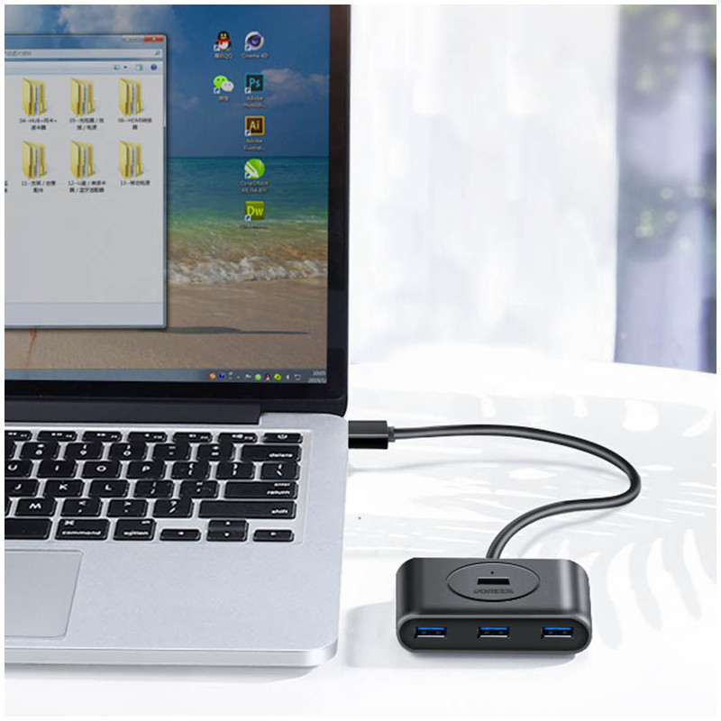 Daugiafunkcis HUB USB prievado skirstytuvas – 4x USB 3.0 1m baltas