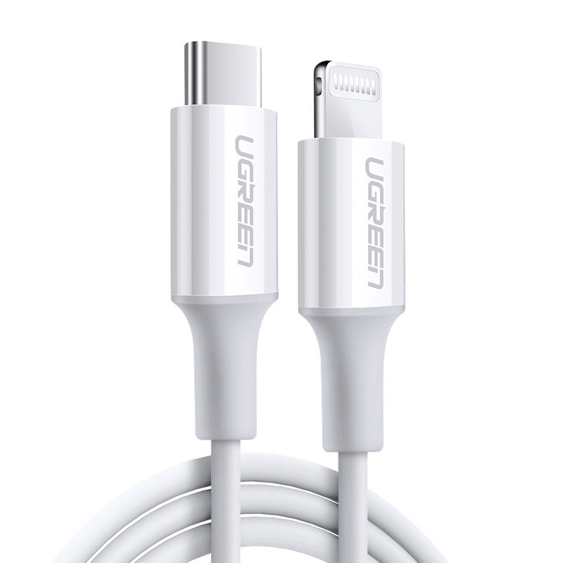 Kabelis iPhone MFi USB-C - Lightning 20W 3A 1,5m baltas