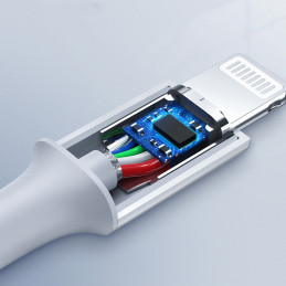 
Kabelis iPhone MFi USB-C - Lightning 20W 3A 1,5m baltas
