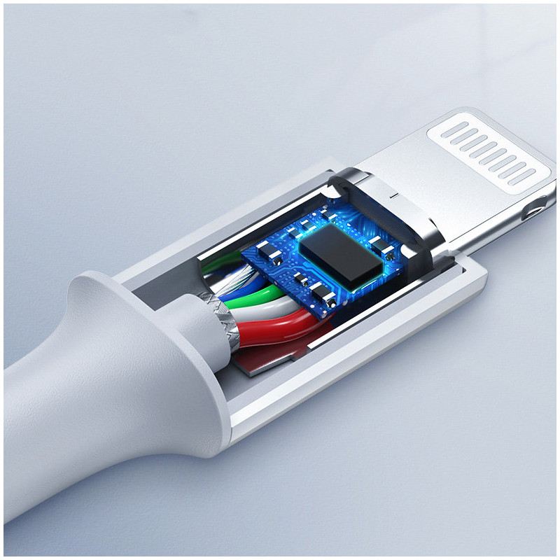 Kabelis iPhone MFi USB-C - Lightning 20W 3A 1,5m baltas