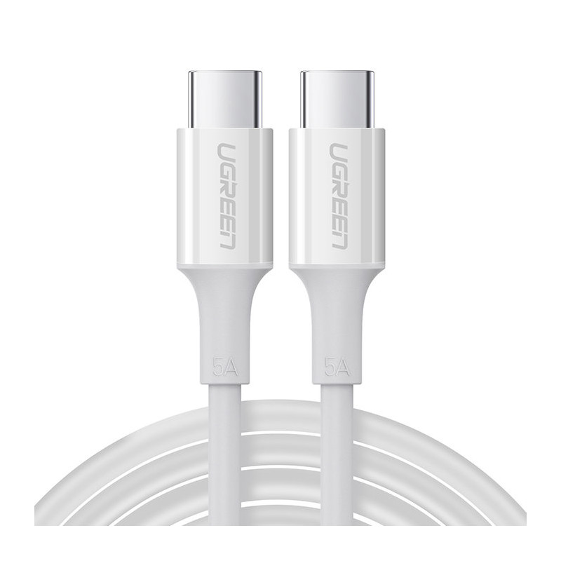 USB-C 5A greito įkrovimo PD QC laidas 2m baltas