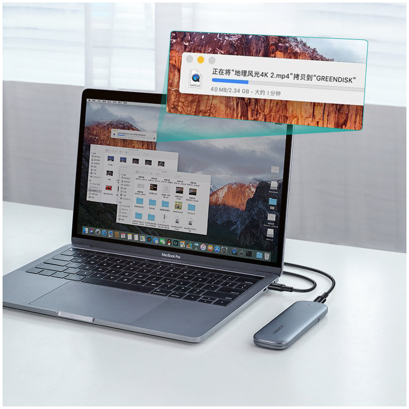 USB-C 5A greito įkrovimo PD QC laidas 2m baltas