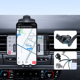 
Automobilinis laikiklis išmaniajam telefonui kabinoje, juodas
